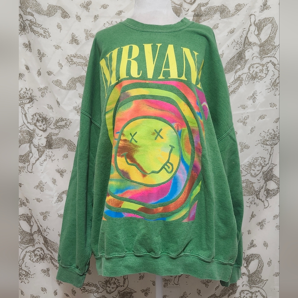 Nirvana Green Graphic Sweatshirt